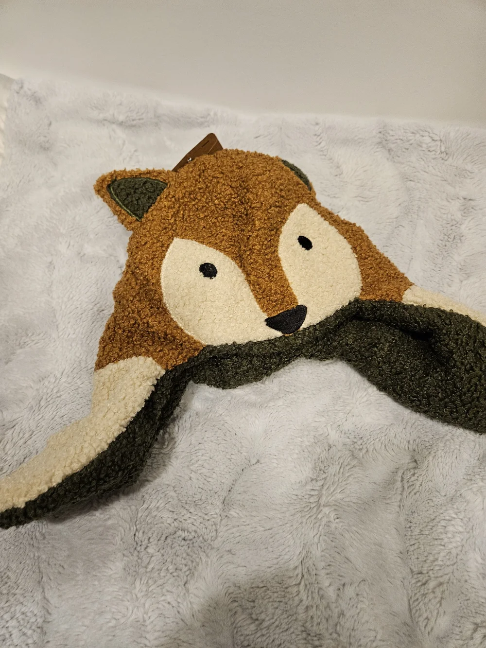 Kids Fox Sherpa Trapper Hat - Brown & Cream